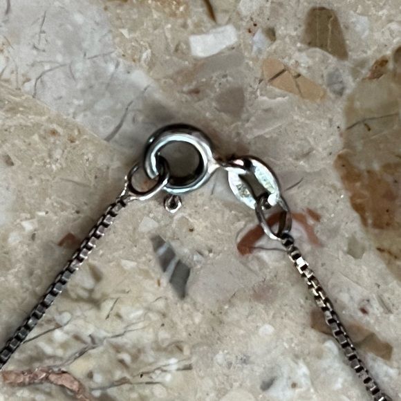 VTG Turquoise Sterling Silver Teardrop Handmade Necklace Signed CT - Picture 7 of 8